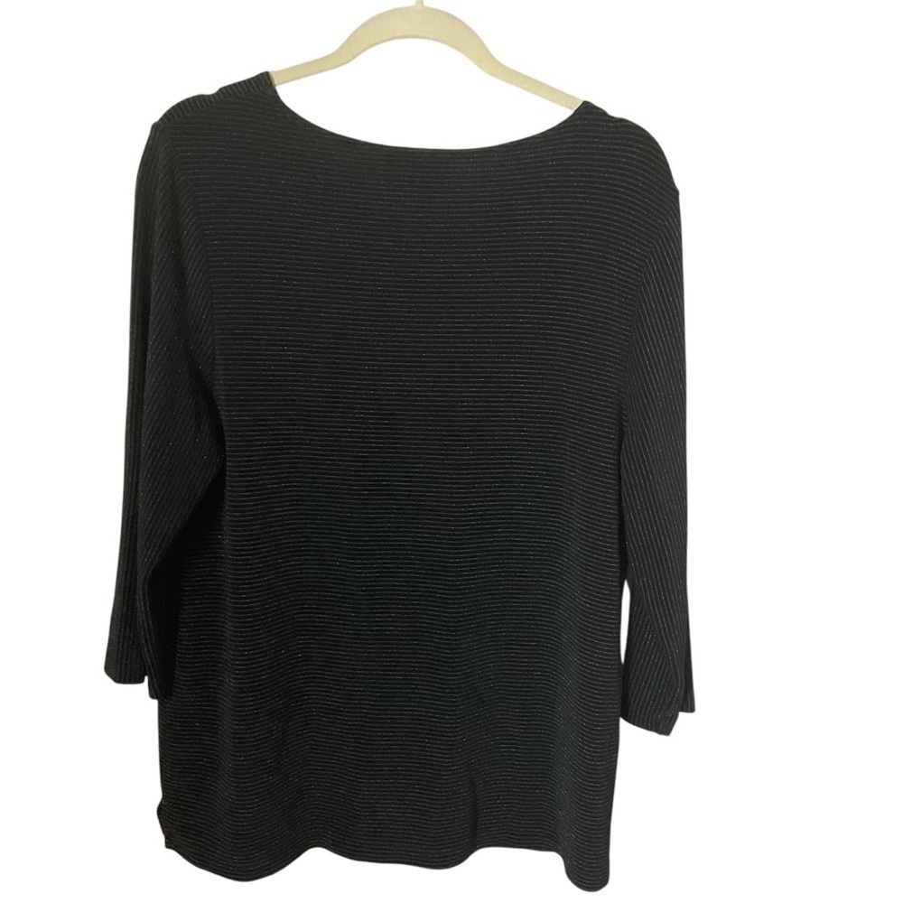 Chico's Black Scoop Neck 3/4 Sleeve Boxy Tunic - Picture 4 of 8